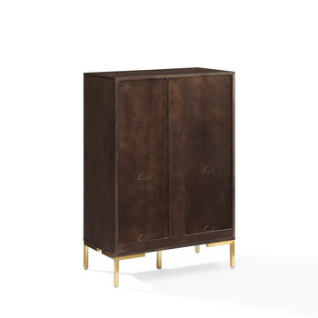 Crosley Furniture  Juno Record Storage Cube Bookcase In Dark Brown, 28'' W x 15'' D x 42-1/4'' H