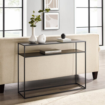 Crosley Furniture  Braxton Console Table In Matte Black, 42'' W x 12'' D x 30'' H