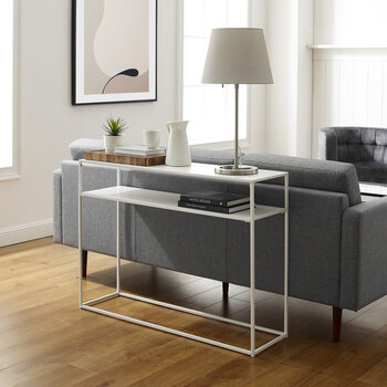Crosley Furniture  Braxton Console Table In White, 42'' W x 12'' D x 30'' H