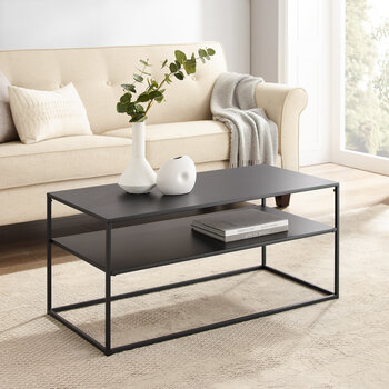 Crosley Furniture  Braxton Coffee Table In Matte Black, 38'' W x 18'' D x 17'' H