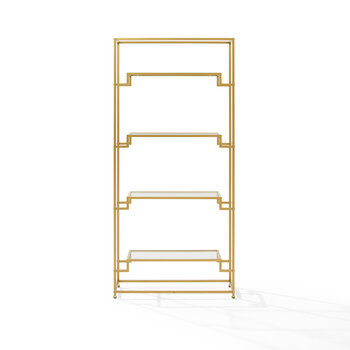 Crosley Furniture  Celeste Etagere In Gold, 34-3/8'' W x 12-3/8'' D x 72-1/4'' H