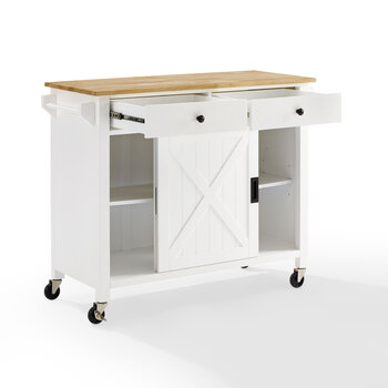 Crosley Furniture  Laurel Kitchen Island/Cart In White, 42'' W x 18'' D x 32-5/8'' H