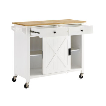 Crosley Furniture  Laurel Kitchen Island/Cart In White, 42'' W x 18'' D x 32-5/8'' H