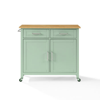 Crosley Furniture  Tristan Kitchen Island/Cart In Mint, 40'' W x 18'' D x 36'' H