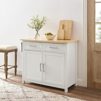 Crosley Furniture  Tristan Kitchen Island/Cart In White, 40'' W x 18'' D x 36'' H