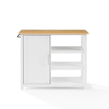 Crosley Furniture  Tristan Open Kitchen Island/Cart In White, 40'' W x 18'' D x 36'' H