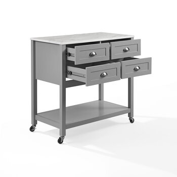 Crosley Furniture  Connell Kitchen Island/Cart In Gray, 36'' W x 20'' D x 36-1/4'' H
