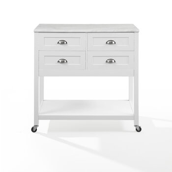 Crosley Furniture  Connell Kitchen Island/Cart In White, 36'' W x 20'' D x 36-1/4'' H
