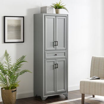 Crosley Furniture  Tara Pantry In Distressed Gray, 23-3/4'' W x 15'' D x 67-3/4'' H