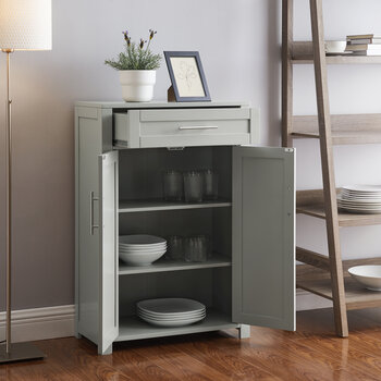 Crosley Furniture  Savannah Storage Cabinet In Gray, 23-7/8'' W x 11-3/4'' D x 36'' H