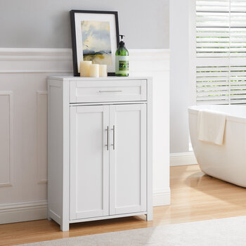 Crosley Furniture  Savannah Storage Cabinet In White, 23-7/8'' W x 11-3/4'' D x 36'' H