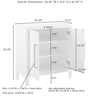 Crosley Furniture  Darcy Accent Cabinet In Dark Brown, 30-1/4'' W x 14-1/2'' D x 32-1/4'' H