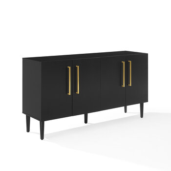 Crosley Furniture  Everett Sideboard In Matte Black, 58'' W x 16'' D x 32-1/4'' H