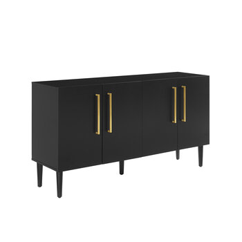Crosley Furniture  Everett Sideboard In Matte Black, 58'' W x 16'' D x 32-1/4'' H