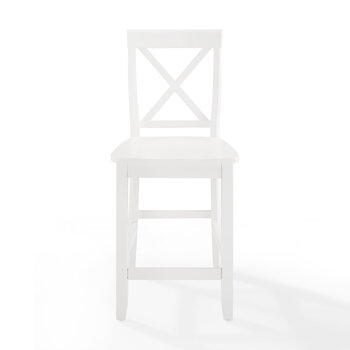 Crosley Furniture X-Back 2 Piece Counter Stool Set- 2 Stools In White, 18-1/4'' W x 21-1/4'' D x 41'' H