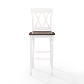 Crosley Furniture  Shelby 2Pc Bar Stool Set - 2 Stools In Distressed White, 18'' W x 22'' D x 46-1/2'' H