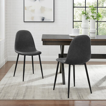 Crosley Furniture  Weston 2Pc Dining Chair Set - 2 Chairs In Distressed Black, 17-1/8'' W x 17'' D x 34'' H