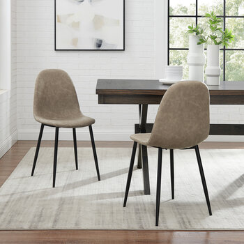 Crosley Furniture  Weston 2Pc Dining Chair Set - 2 Chairs In Distressed Brown, 17-1/8'' W x 17'' D x 34'' H