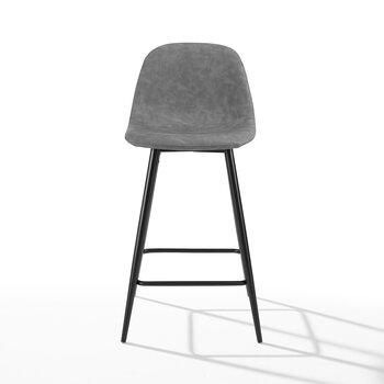 Crosley Furniture  Weston 2Pc Counter Stool Set- 2 Stools In Distressed Gray, 17-5/8'' W x 17-1/2'' D x 35-1/2'' H