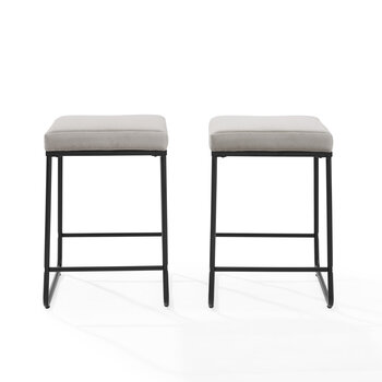 Crosley Furniture  Beckett 2Pc Counter Stool Set - 2 Stools In Gray, 16'' W x 18-1/2'' D x 24'' H