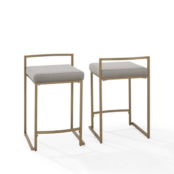 Crosley Furniture  Harlowe 2Pc Counter Stool Set - 2 Stools In Gray, 17-1/2'' W x 18-3/4'' D x 28'' H