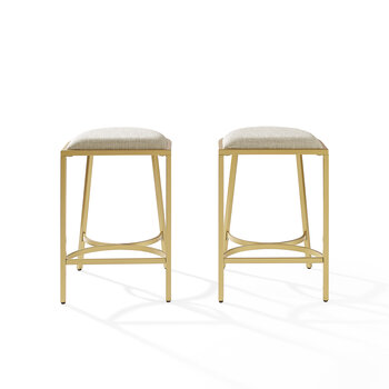 Crosley Furniture  Ellery 2Pc Counter Stool Set- 2 Stools In Oatmeal, 16-1/2'' W x 15-3/8'' D x 24'' H
