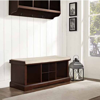 Brennan Entryway Storage Bench in Mahogony