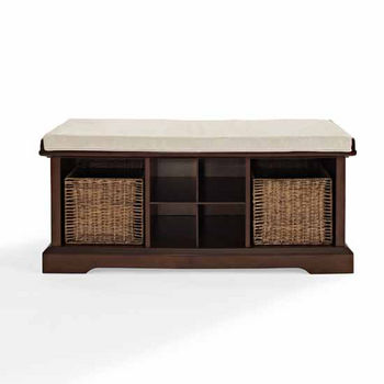 Brennan Entryway Storage Bench in Mahogony