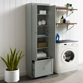 Crosley Furniture  Harper Convertible Pantry Closet In Gray, 22'' W x 12-1/2'' D x 74'' H