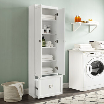 Crosley Furniture  Harper Convertible Pantry Closet In White, 22'' W x 12-1/2'' D x 74'' H