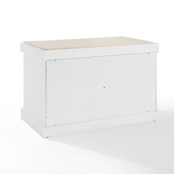 Crosley Furniture  Anderson Storage Bench In White, 28'' W x 15'' D x 18'' H