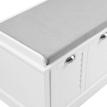 Crosley Furniture  Ellison Storage Bench In White, 36'' W x 15-3/4'' D x 18-1/2'' H