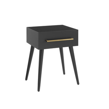 Crosley Furniture  Everett End Table In Matte Black, 18'' W x 15'' D x 24'' H
