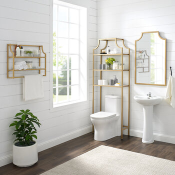 Crosley Furniture  Aimee Bath Mirror In Soft Gold, 24'' W x 1'' D x 38'' H