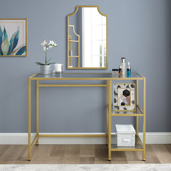 Crosley Furniture  Aimee Desk In Soft Gold, 42'' W x 20'' D x 30'' H