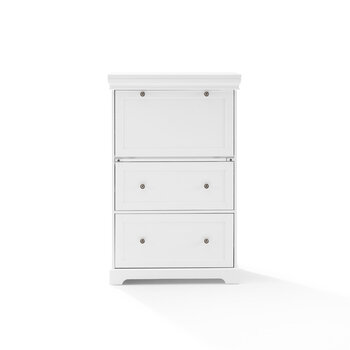 Crosley Furniture  Alena Secretary Desk In White, 31-1/2'' W x 16-7/8'' D x 49-3/8'' H