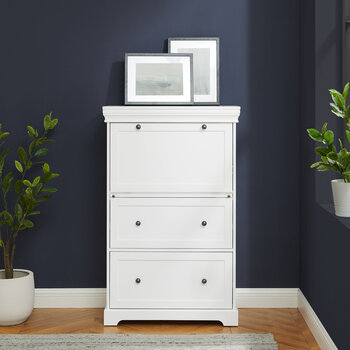 Crosley Furniture  Alena Secretary Desk In White, 31-1/2'' W x 16-7/8'' D x 49-3/8'' H