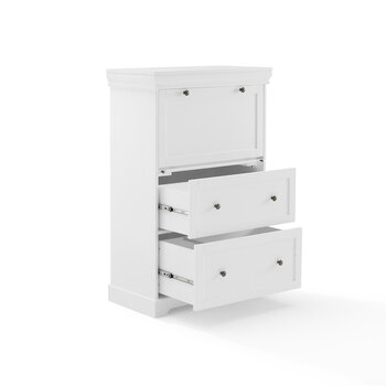 Crosley Furniture  Alena Secretary Desk In White, 31-1/2'' W x 16-7/8'' D x 49-3/8'' H