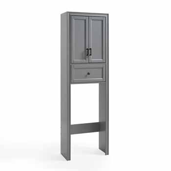 Crosley Furniture Tara Space Saver Cabinet, Vintage Gray Finish, 22''W x 11''D x 72''H