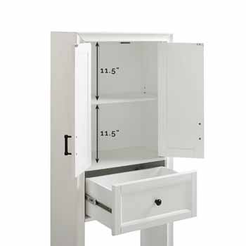 Crosley Furniture Tara Space Saver Cabinet, Vintage White Finish, 22''W x 11''D x 72''H