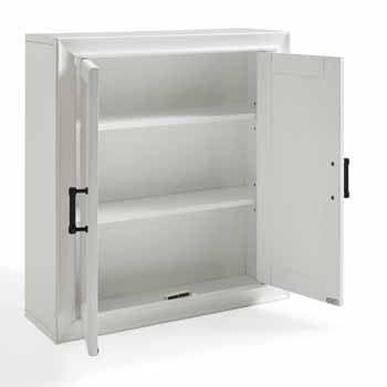 Crosley Furniture Tara Wall Cabinet, Vintage White Finish, 23-3/4''W x 8''D x 26''H