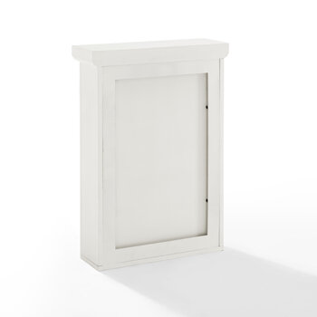 Crosley Furniture  Seaside Mirrored Wall Cabinet In Distressed White, 20'' W x 7'' D x 28-1/8'' H