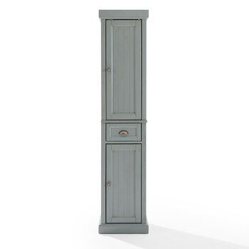 Crosley Furniture  Seaside Tall Linen Cabinet In Distressed Gray, 16'' W x 14'' D x 72'' H