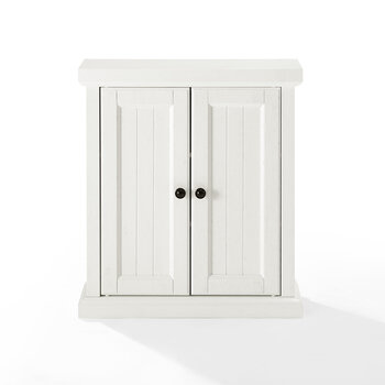 Crosley Furniture  Seaside Wall Cabinet In Distressed White, 23-1/2'' W x 8'' D x 26'' H