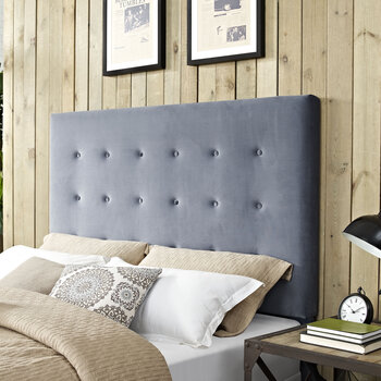 Crosley Furniture  Reston Upholstered Full/Queen Headboard In Cornflower, 64'' W x 4'' D x 58'' H