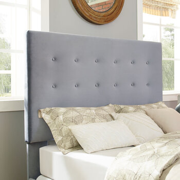 Crosley Furniture  Reston Upholstered Full/Queen Headboard In Shale, 64'' W x 4'' D x 58'' H