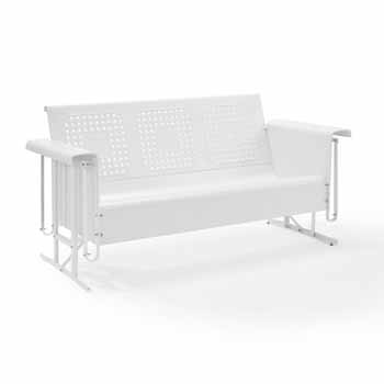 Crosley Furniture Bates Collection Outdoor Sofa Glider in White, 65-3/4''W x 28''D x 32-1/2''H