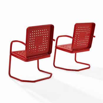 Crosley Furniture Bates Collection Outdoor Chair in Red, Set of Two, 22''W x 22''D x 35''H
