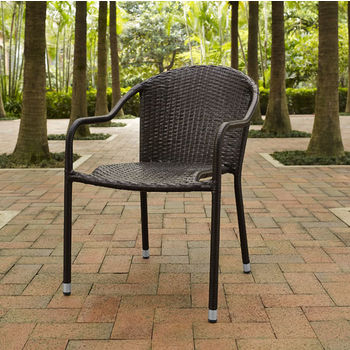 Crosley Furniture Palm Harbor Outdoor UV & Moisture Resistant Wicker Stackable Chairs