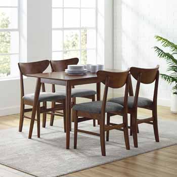 Mahogany - Table and 4 Wood Chairs